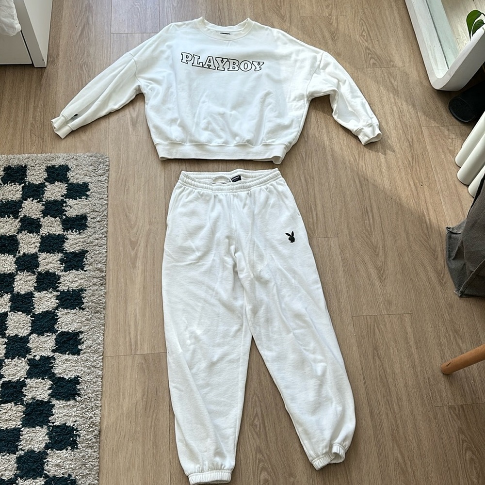 PacSun Playboy White Sweat set